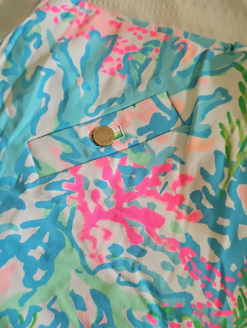 Lilly Pulitzer Pink, Aqua and Green Floral Print Skirt - Picture 6 of 6